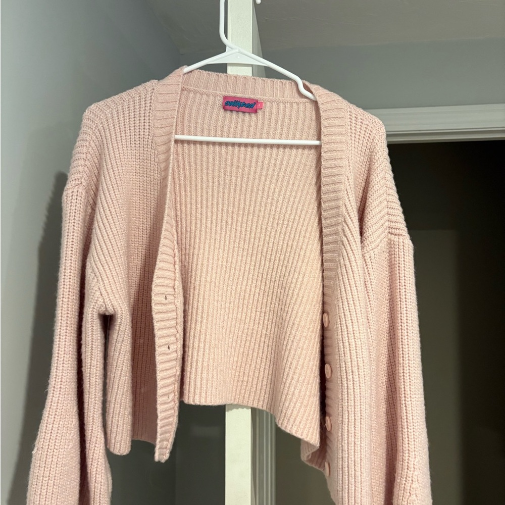 Edikted Blush Pink Knit Cardigan